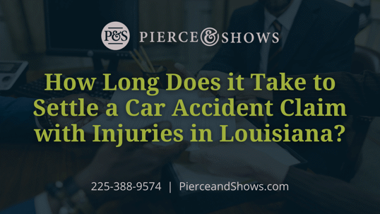 This is an image of the website header, with overlay text saying, "How Long Does it Take to Settle a Car Accident Claim with Injuries in Louisiana?